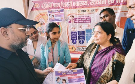 हरदोई में किशोरियों को सर्वाइकल कैंसर से सुरक्षा: शाहाबाद में राज्यमंत्री रजनी तिवारी ने किया HPV टीकाकरण का शुभारम्भ। 