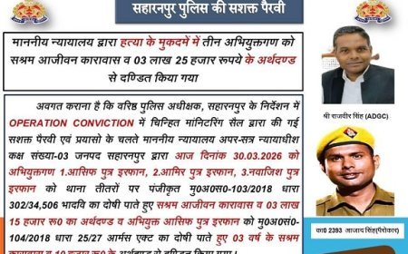 Saharanpur: तीतरों हत्याकांड में बड़ा फैसला- तीन दोषियों को उम्रकैद, साढ़े तीन लाख जुर्माना। 