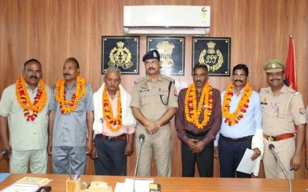 वर्दी को सलाम: सम्भल पुलिस लाइन में सेवानिवृत्त जवानों को भावभीनी विदाई।