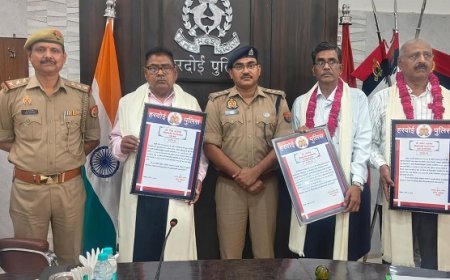 Hardoi: हरदोई में सेवानिवृत्त पुलिस कर्मियों का सम्मान, प्रशस्ति पत्र व शॉल भेंट। 