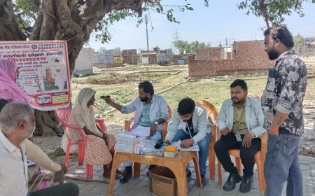 Hardoi: निःशुल्क नेत्र जांच शिविर, सैकड़ों ग्रामीणों ने उठाया लाभ। 