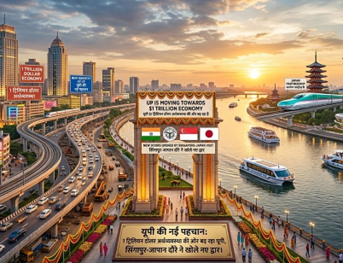 यूपी की नई पहचान: 1 ट्रिलियन डॉलर अर्थव्यवस्था की ओर बढ़ रहा यूपी, सिंगापुर-जापान दौरे ने खोले नए द्वार।