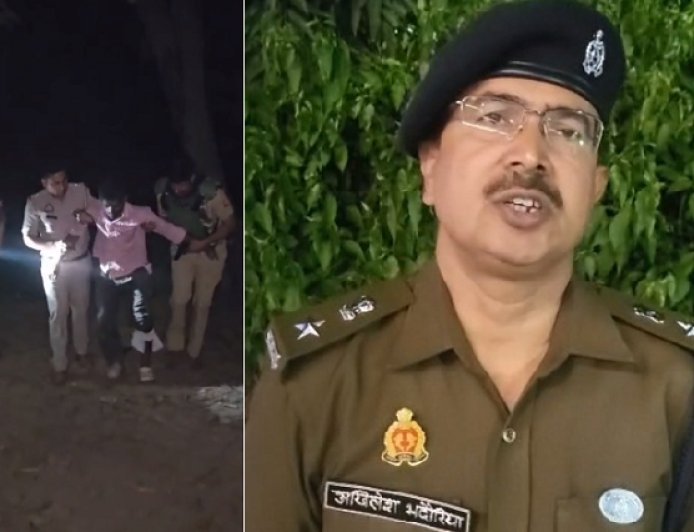अमरोहा पुलिस की गो-तस्करों से मुठभेड़,एक गिरफ्तार,दूसरा साथी फरार।