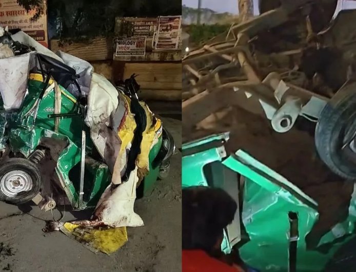 ग्वालियर में भीषण सड़क हादसा: बोलेरो और ऑटो की सीधी भिड़ंत में एक ही परिवार के 5 लोगों की दर्दनाक मौत।