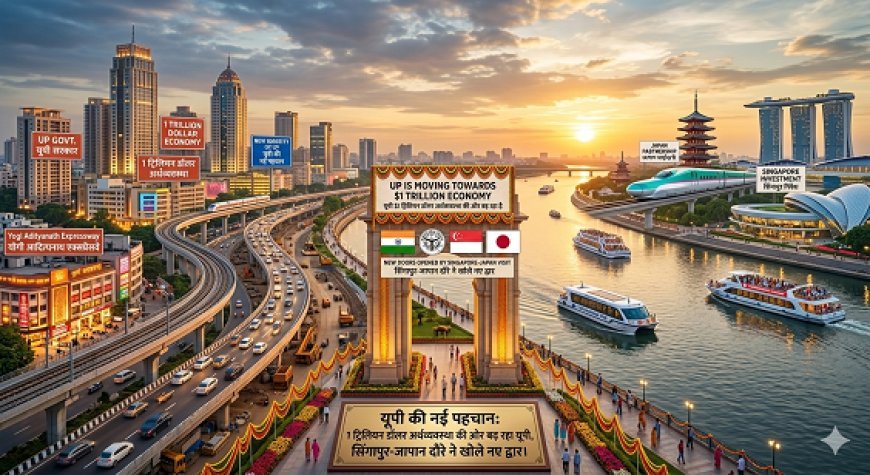 यूपी की नई पहचान: 1 ट्रिलियन डॉलर अर्थव्यवस्था की ओर बढ़ रहा यूपी, सिंगापुर-जापान दौरे ने खोले नए द्वार।