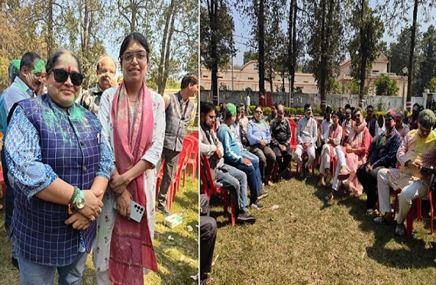 Hardoi: कलेक्ट्रेट में सजी रंगों की चौपाल: डीएम अनुनय झा संग प्रशासन, अधिवक्ता व पत्रकारों ने प्रेम और सौहार्द की होली खेली। 