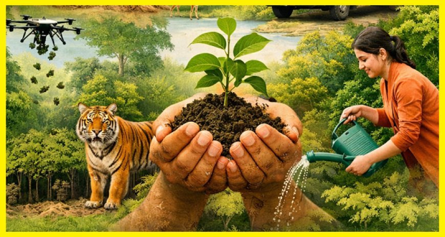 योगी सरकार का हरित संकल्प: यूपी को 'हरित प्रदेश' बनाने में जुटे, इस साल 35 करोड़ पौधे लगेंगे।