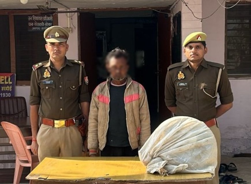 Hardoi: मंदिर से पंखा चोरी करने वाला आरोपी गिरफ्तार, चोरी का सामान बरामद। 