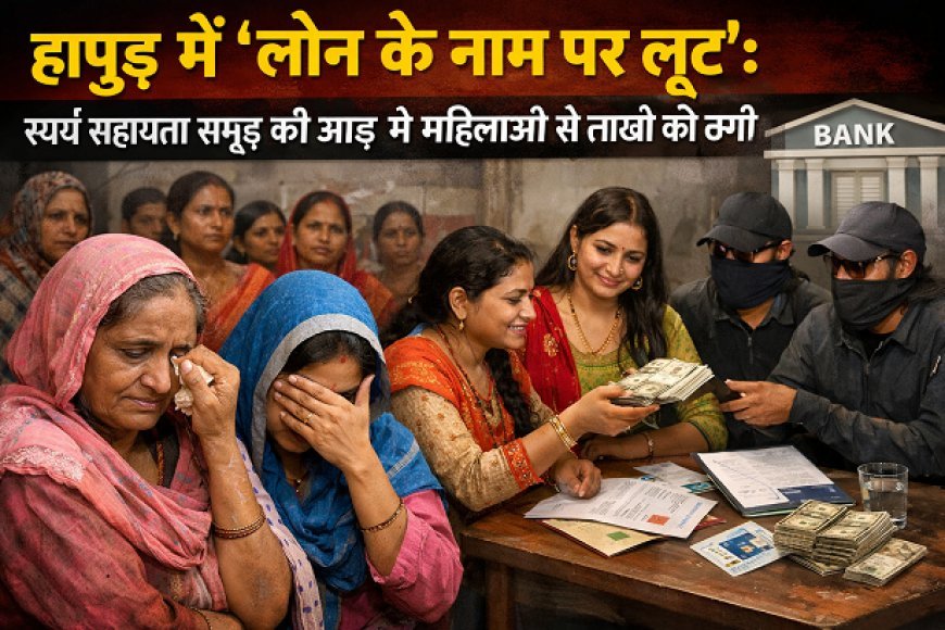 Hapur: हापुड़ में ‘लोन के नाम पर लूट’: स्वयं सहायता समूह की आड़ में महिलाओं से लाखों की ठगी। 
