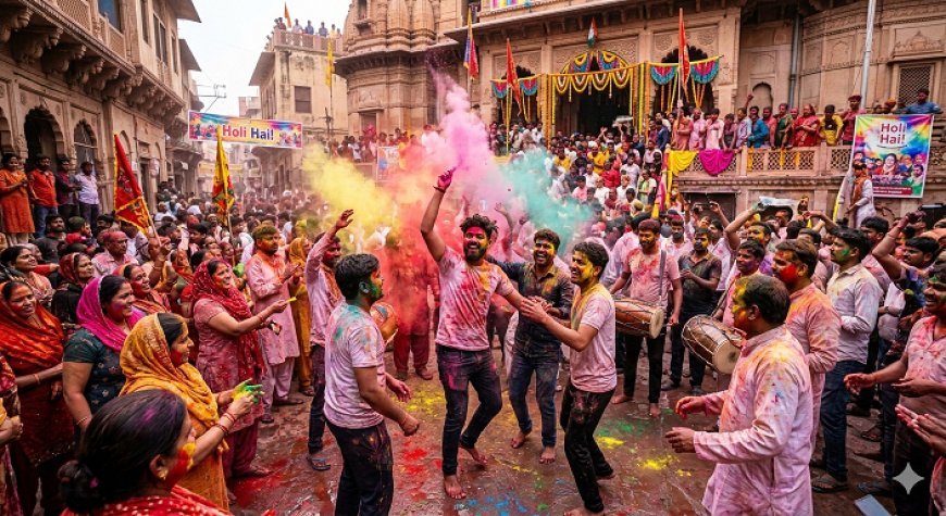 Holi Special: भारत में होली का रंगीन उत्सव, ब्रज क्षेत्र में छाया विशेष आकर्षण।