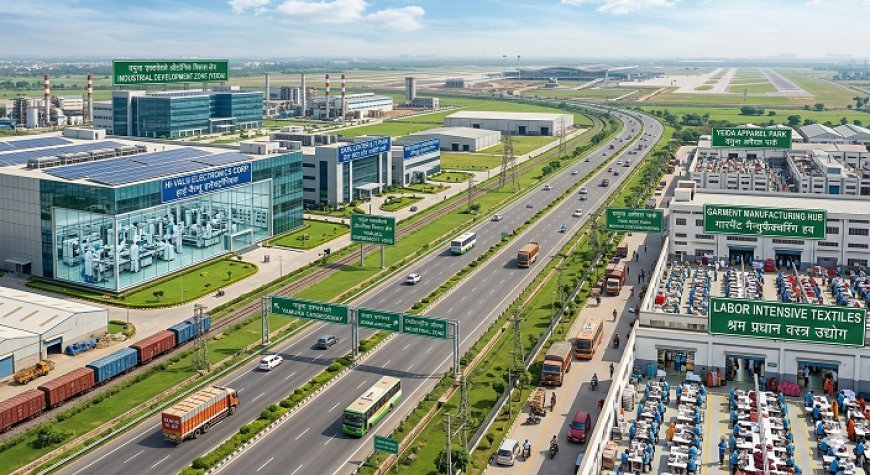 यमुना एक्सप्रेस-वे बन रहा बहुक्षेत्रीय औद्योगिक कॉरिडोर: हाई-वैल्यू और लेबर-इंटेंसिव इंडस्ट्रीज का संगम। 