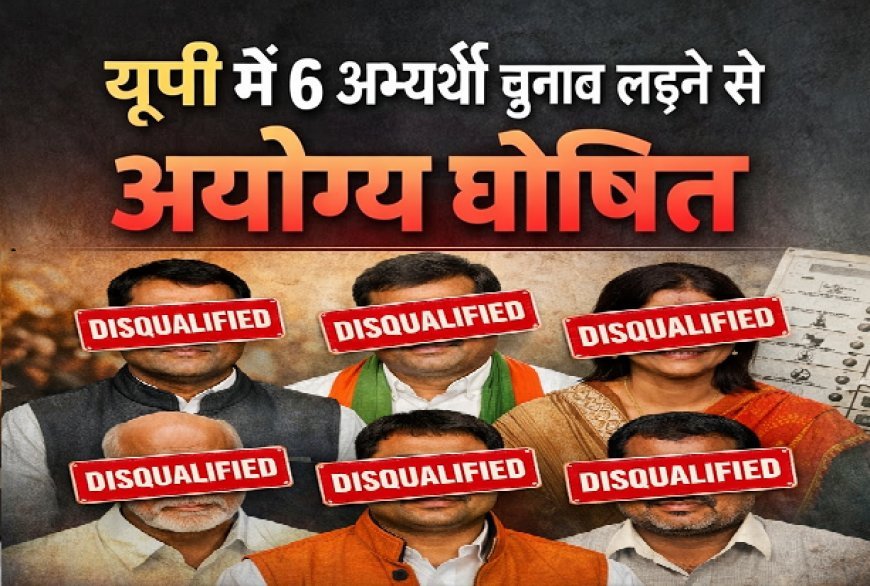 Lucknow: यूपी में 6 अभ्यर्थी चुनाव लड़ने से अयोग्य घोषित, 3 साल तक नहीं लड़ सकेंगे कोई भी चुनाव।