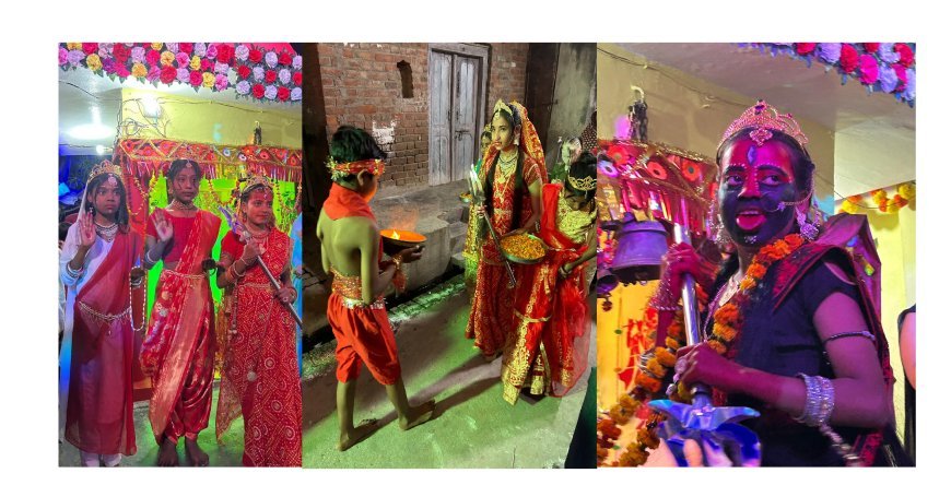 Hardoi : संडीला में बच्चों ने सजाया माता का भव्य दरबार, भक्ति और उत्साह का बना केंद्र