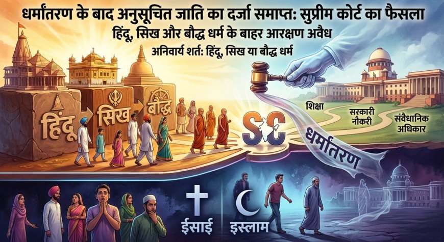 धर्मांतरण के बाद अनुसूचित जाति का दर्जा समाप्त, सुप्रीम कोर्ट ने हिंदू, सिख और बौद्ध धर्म के बाहर आरक्षण को बताया अवैध