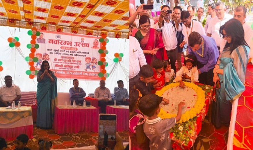 Lucknow: बालवाटिका नवारंभ उत्सव: नन्हें हाथों ने रेत पर लिखी सीख की पहली इबारत। 