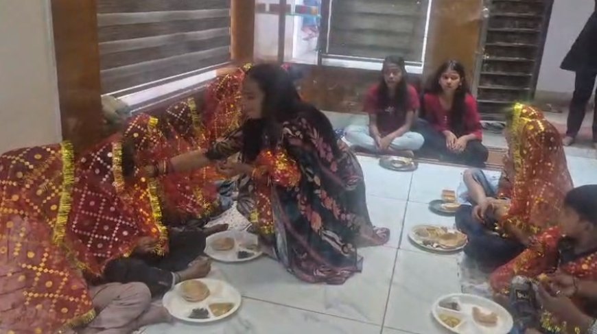 Sambhal: नवरात्रि की पूर्णाहुति पर कन्या पूजन: आस्था, परंपरा और श्रद्धा का अद्भुत संगम। 