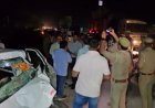 हमीरपुर में नेशनल हाईवे-34 पर भीषण टक्कर, बारात लेकर जा रही वैन और ट्रक की भिड़ंत में चार लोगों की मौत।