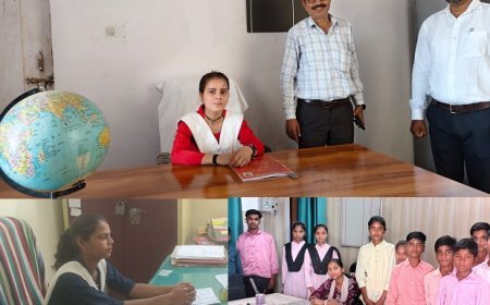 Hardoi: राजकीय हाईस्कूल, भरखनी में 'मिशन शक्ति' के तहत मोहिनी देवी बनीं एक दिन की प्रधानाचार्य। 