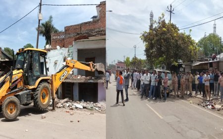 Sitapur : अतिक्रमण पर चला प्रशासन का बुलडोजर, पुलिस चौकी समेत कई अवैध निर्माण ढहाए