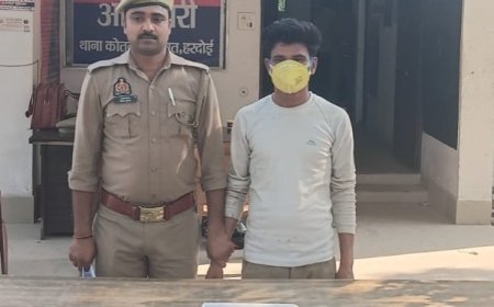 Hardoi: अवैध तमंचा व कारतूस के साथ एक अभियुक्त गिरफ्तार।