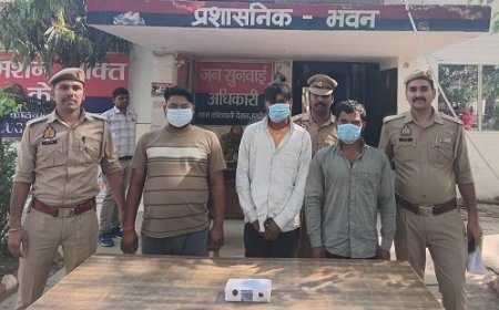 Hardoi: पुलिस पर फायरिंग करने वाले 3 शातिर आरोपी अवैध असलहों सहित गिरफ्तार।