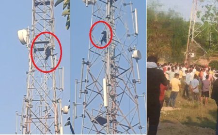 Ballia : शादी की जिद पर अड़ी युवती मोबाइल टावर पर चढ़ी, घंटों चले ड्रामे के बाद प्रेमी के आश्वासन पर उतरी नीचे