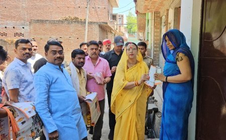 Hardoi: भाजपा स्थापना दिवस पर महोलिया शिवपार में जनसंपर्क अभियान, योजनाओं की दी गई जानकारी। 