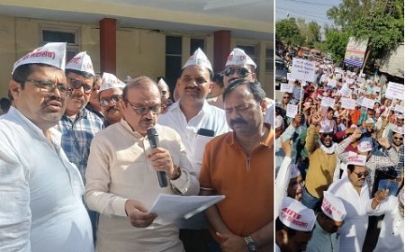 Hardoi: हरदोई में शिक्षकों का विशाल प्रदर्शन: TET अनिवार्यता के विरोध में सड़कों पर उतरा जनसैलाब। 