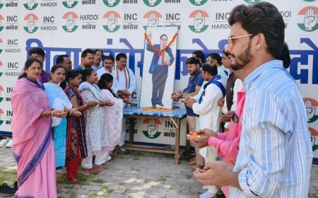 Hardoi : कांग्रेस कार्यकर्ताओं ने मनाई बाबा साहब की जयंती, तहरी भोज का हुआ आयोजन