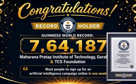 गोरखपुर ने रचा इतिहास: ‘एआई फॉर ऑल’ प्रोग्राम के 7.64 लाख रजिस्ट्रेशन से बना गिनीज वर्ल्ड रिकॉर्ड।