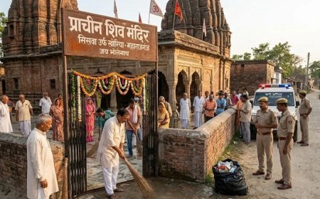 महराजगंज के सिसवा गांव में मांस फेंक शिव मंदिर की पवित्रता भंग करने का प्रयास, आरोपित किशोर पुलिस हिरासत में।