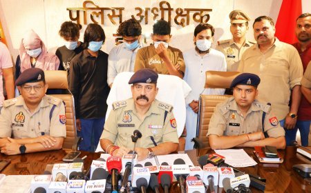 Hapur : अपहरण कांड का खुलासा- 25 लाख की फिरौती मांगने वाले महिला समेत 6 गिरफ्तार, युवक सुरक्षित बरामद