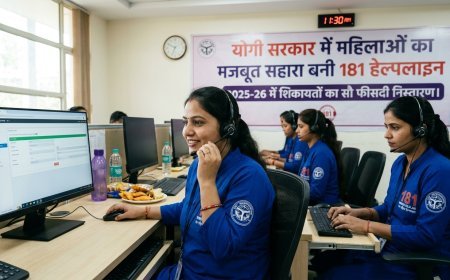 Lucknow: योगी सरकार में महिलाओं का मजबूत सहारा बनी 181 हेल्पलाइन, 2025-26 में शिकायतों का सौ फीसदी निस्तारण। 