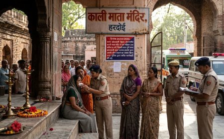 Hardoi : काली माता मंदिर में महिला ने जीभ काटने का प्रयास किया, पुलिस ने अस्पताल में भर्ती कराया