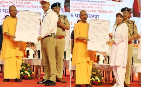 सीएम योगी का बड़ा ऐलान: यूपी पुलिस में 1 लाख भर्ती, 936 चयनितों को मिले नियुक्ति पत्र'।