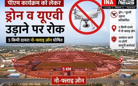 Hardoi: पीएम कार्यक्रम को लेकर ड्रोन व यूएवी उड़ाने पर रोक, 5 किमी दायरा नो-फ्लाइ ज़ोन घोषित।