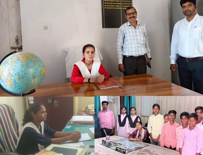 Hardoi: राजकीय हाईस्कूल, भरखनी में 'मिशन शक्ति' के तहत मोहिनी देवी बनीं एक दिन की प्रधानाचार्य। 