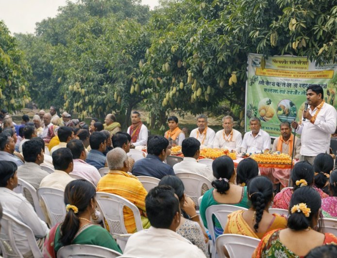 Lucknow : मलिहाबाद में कवच आम सभा का आयोजन, फ्रूट प्रोटेक्शन बैग बना आकर्षण का केंद्र