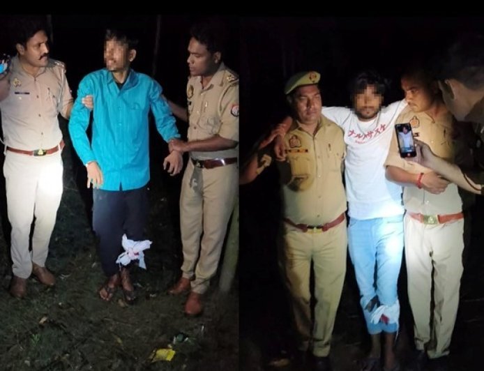 Hardoi : पुलिस ने लूट के चार आरोपियों को मुठभेड़ में पकड़ा, पचास लाख के सोने चांदी के आभूषण बरामद