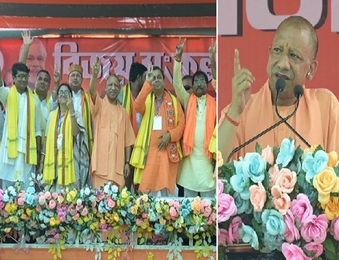 पश्चिम बंगाल में फिर गरजे सीएम योगी आदित्यनाथ:  नबद्वीप विधानसभा क्षेत्र से भाजपा उम्मीदवार श्रुति शेखर गोस्वामी के पक्ष में की जनसभा। 