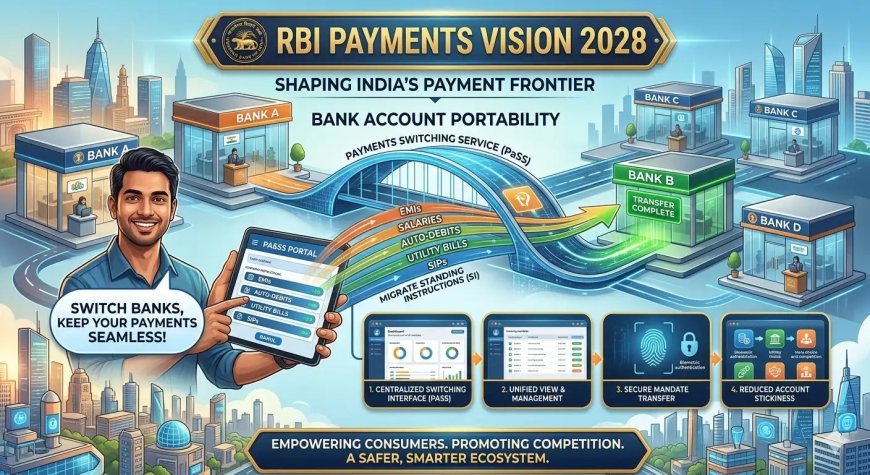 आरबीआई की क्रांतिकारी पहल: अब मोबाइल नंबर की तरह बदल सकेंगे अपना बैंक, अकाउंट पोर्टेबिलिटी पर तेजी से चल रहा है काम।