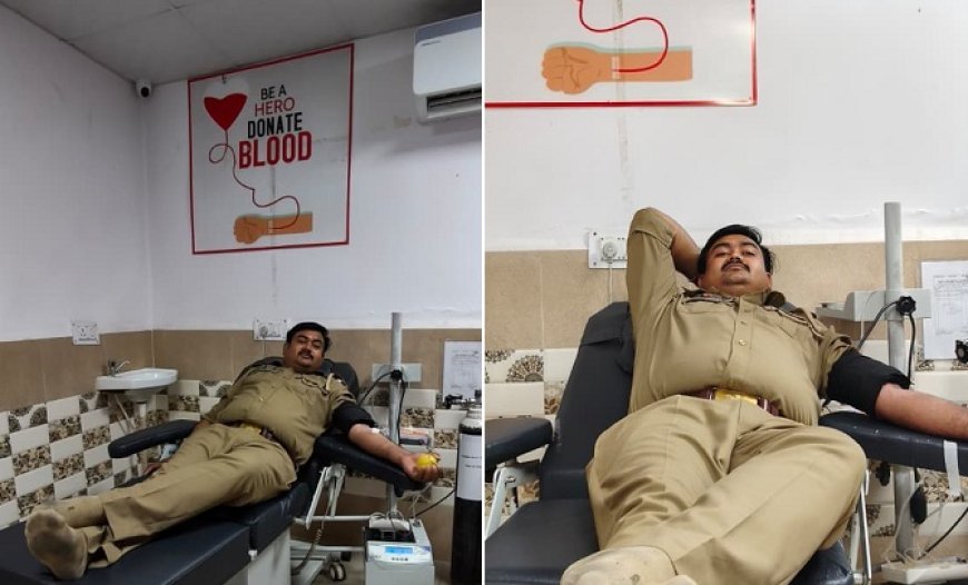 Hardoi: मित्रता की मिसाल- कांस्टेबल अभय सिंह ने किया रक्तदान। 