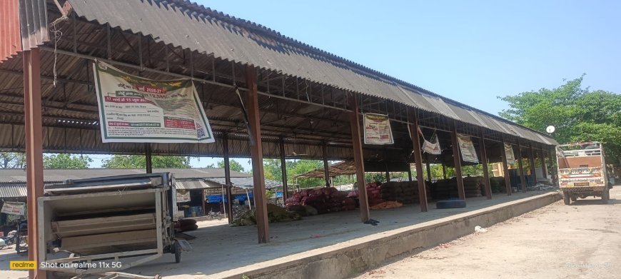 Sitapur : लहरपुर मंडी में गेहूं खरीद की व्यवस्थाएं ठप, केंद्रों पर लटके मिले केवल बैनर, किसान परेशान