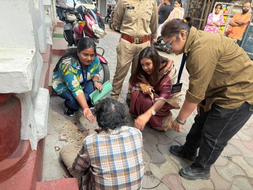 Lucknow: राज्य महिला आयोग की सदस्य डॉ. प्रियंका मौर्य ने मौके पर पहुँचकर असहाय महिला का किया रेस्क्यू। 