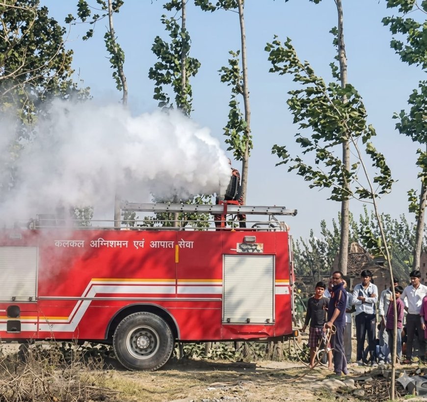 Bajpur : भीकमपुरी में आग का तांडव- 35 एकड़ गेहूं की फसल और 700 पॉपुलर के पेड़ जलकर राख, लाखों का नुकसान