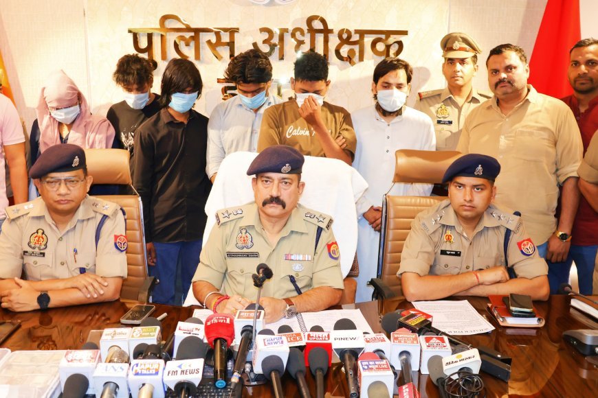 Hapur : अपहरण कांड का खुलासा- 25 लाख की फिरौती मांगने वाले महिला समेत 6 गिरफ्तार, युवक सुरक्षित बरामद