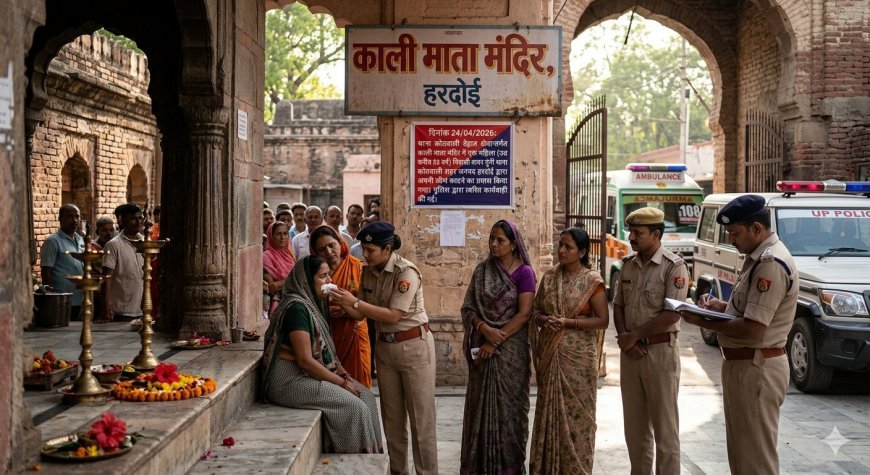 Hardoi : काली माता मंदिर में महिला ने जीभ काटने का प्रयास किया, पुलिस ने अस्पताल में भर्ती कराया