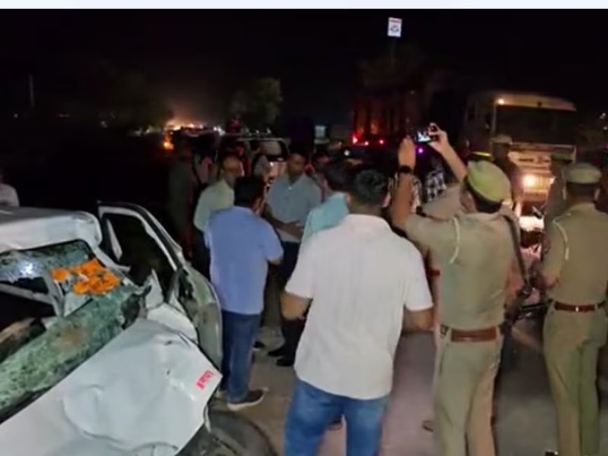 हमीरपुर में नेशनल हाईवे-34 पर भीषण टक्कर, बारात लेकर जा रही वैन और ट्रक की भिड़ंत में चार लोगों की मौत।