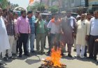 Bajpur : बढ़ती महंगाई और ईंधन के दामों के खिलाफ कांग्रेस का प्रदर्शन, बेरिया तिराहे पर फूंका केंद्र सरकार का पुतला