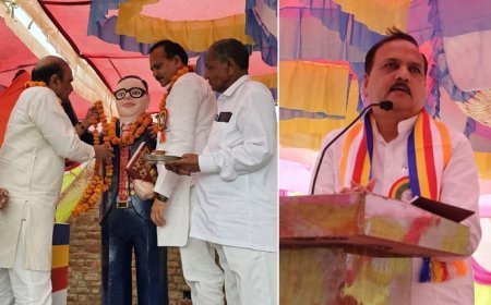 Hardoi: मलौथा में बुद्ध व अंबेडकर प्रतिमाओं का भव्य अनावरण, सामाजिक समरसता का दिया संदेश। 